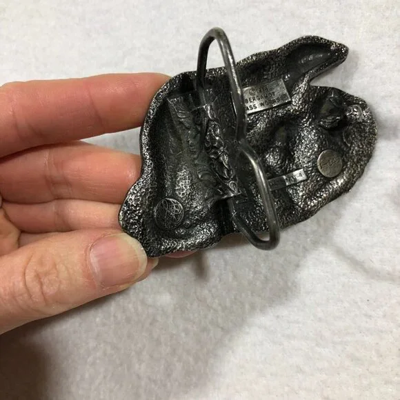 Vintage 1978 Bergamot Brass Works Polar Bears Belt Buckle USA 70's Unisex - Picture 7 of 9